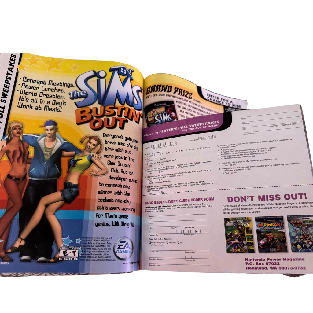 Nintendo Power Magazine 2004 Vol. 176 With Poster (The Sims Cover) Free Ship