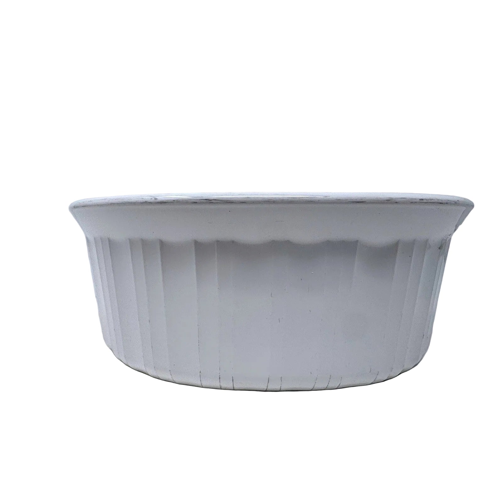 CorningWare French White English Ivy Oval Casserole Dish Ribbed Ceramic Green