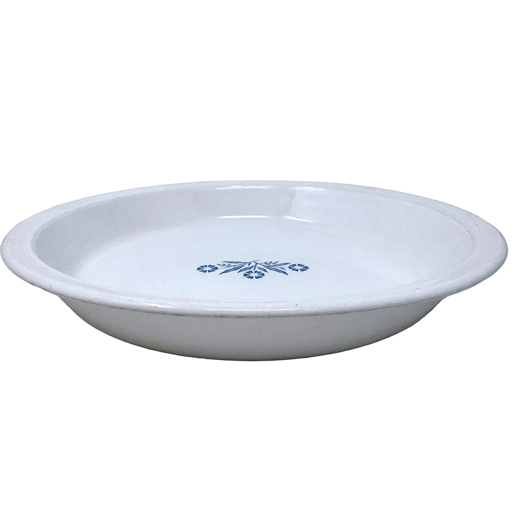 Corning Ware Blue Cornflower 9 Inch Pie Plate P-309 Vintage White Bakeware USA