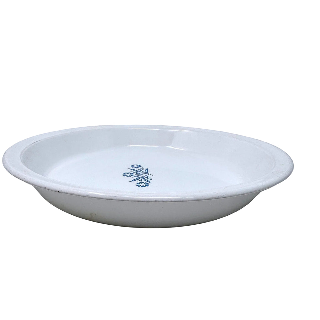 Corning Ware Blue Cornflower 9 Inch Pie Plate P-309 Vintage White Bakeware USA