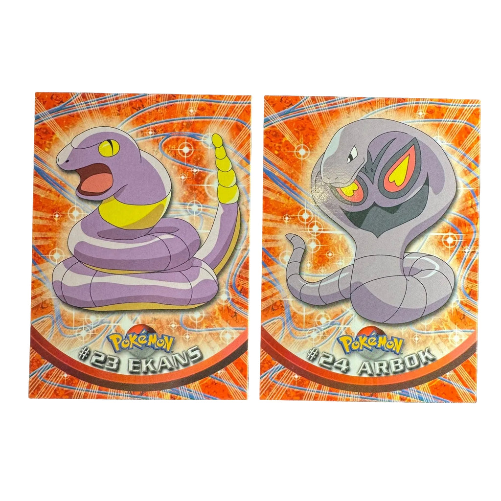 1999 Pokemon Topps Ekans Arbok 23 24 Blue Logo Animated Series Line Free Ship
