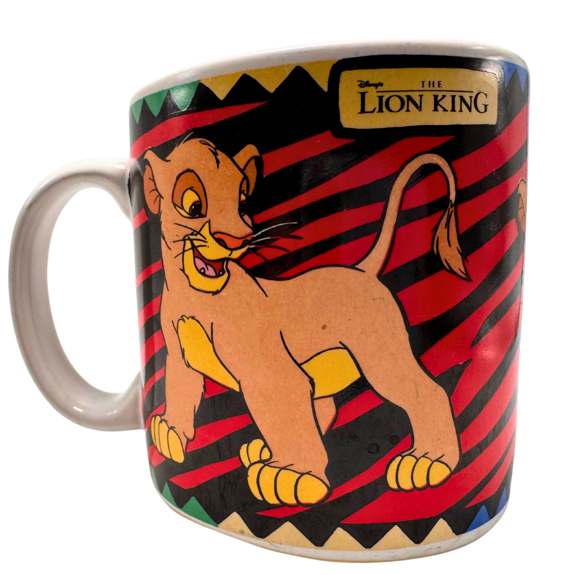 1994 THE LION KING Coffee Mug Ceramic Disney Collectible Simba Cub Cup Free Ship