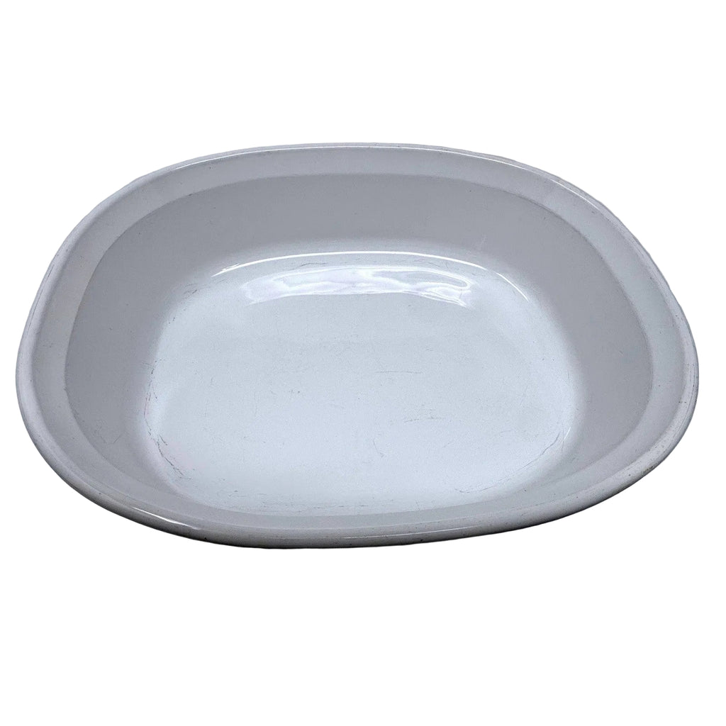 CorningWare French White English Ivy Oval Casserole Dish Ribbed Ceramic Green