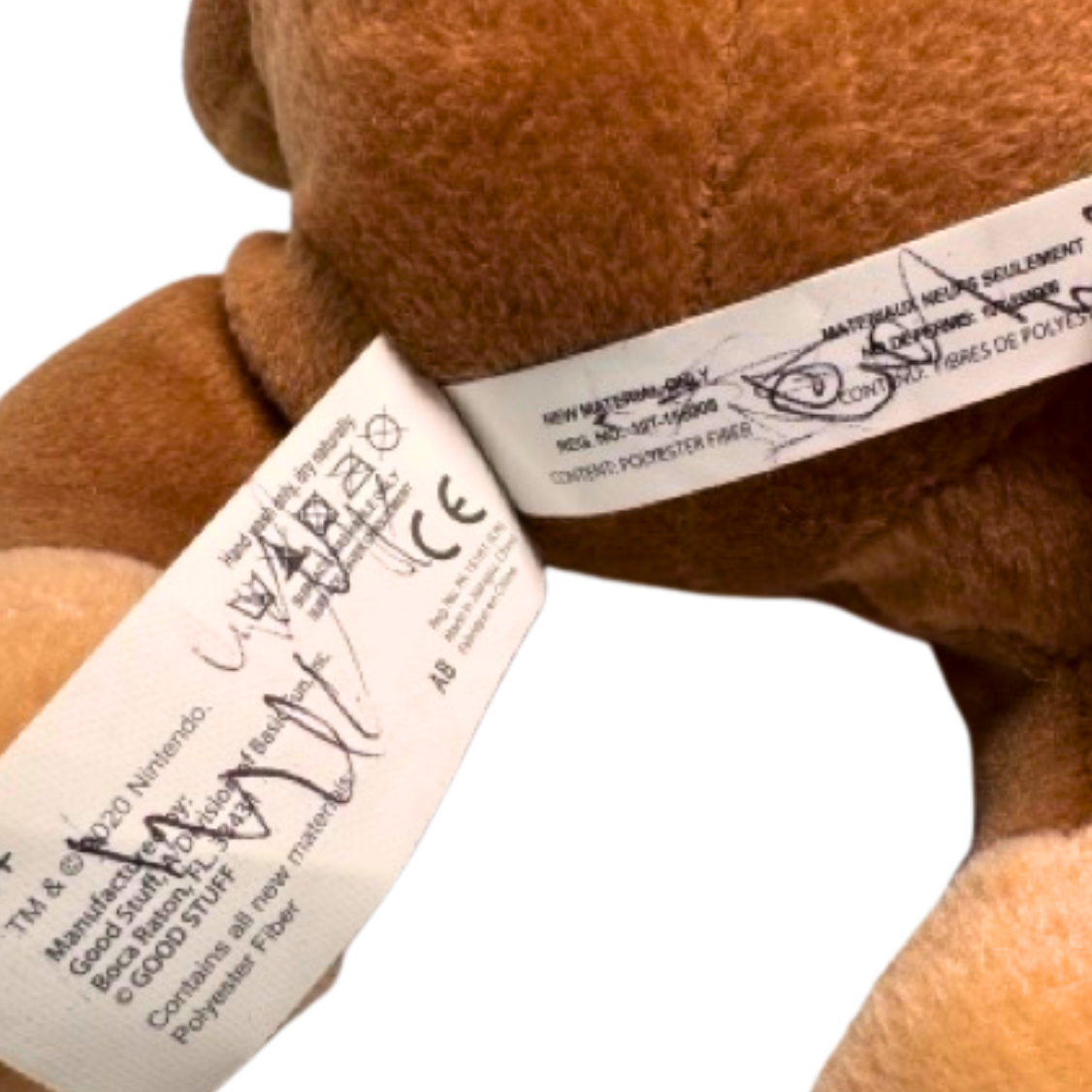 DONKEY KONG 8" Nintendo Super Mario Bros Plush Toy Stuffed Markings on Tag