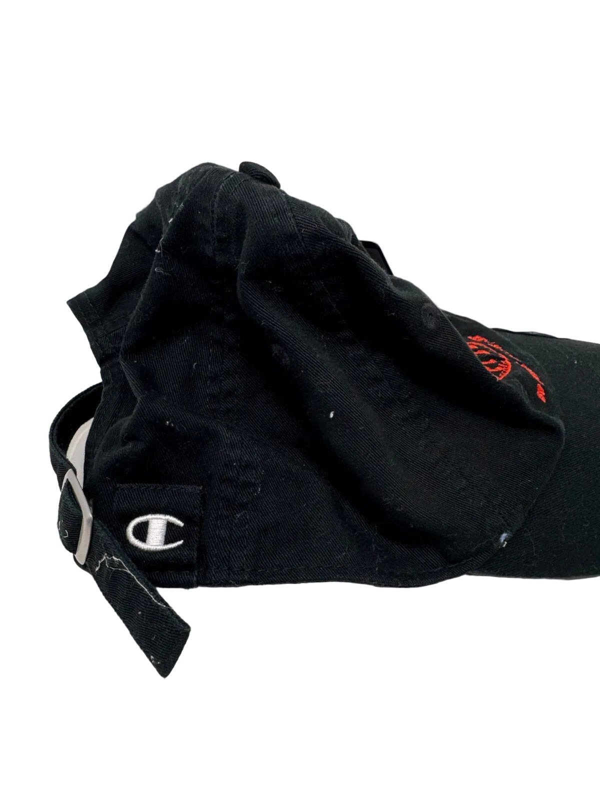 CHAMPION One Hour Pizza One Size Black / Red Embroidered Adjustable Baseball Cap