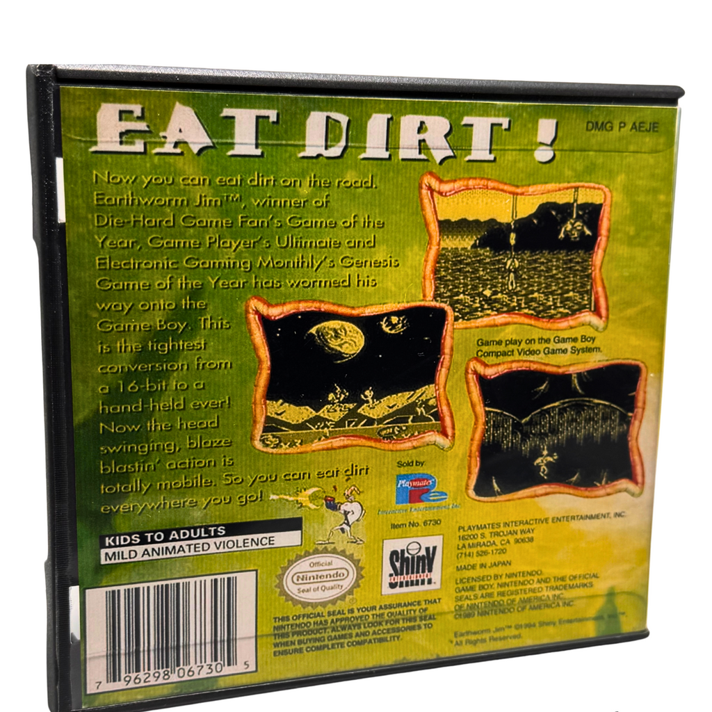 Earthworm Jim - 1994 Nintendo Gameboy - REPLACEMENT CASE ONLY - Free Shipping