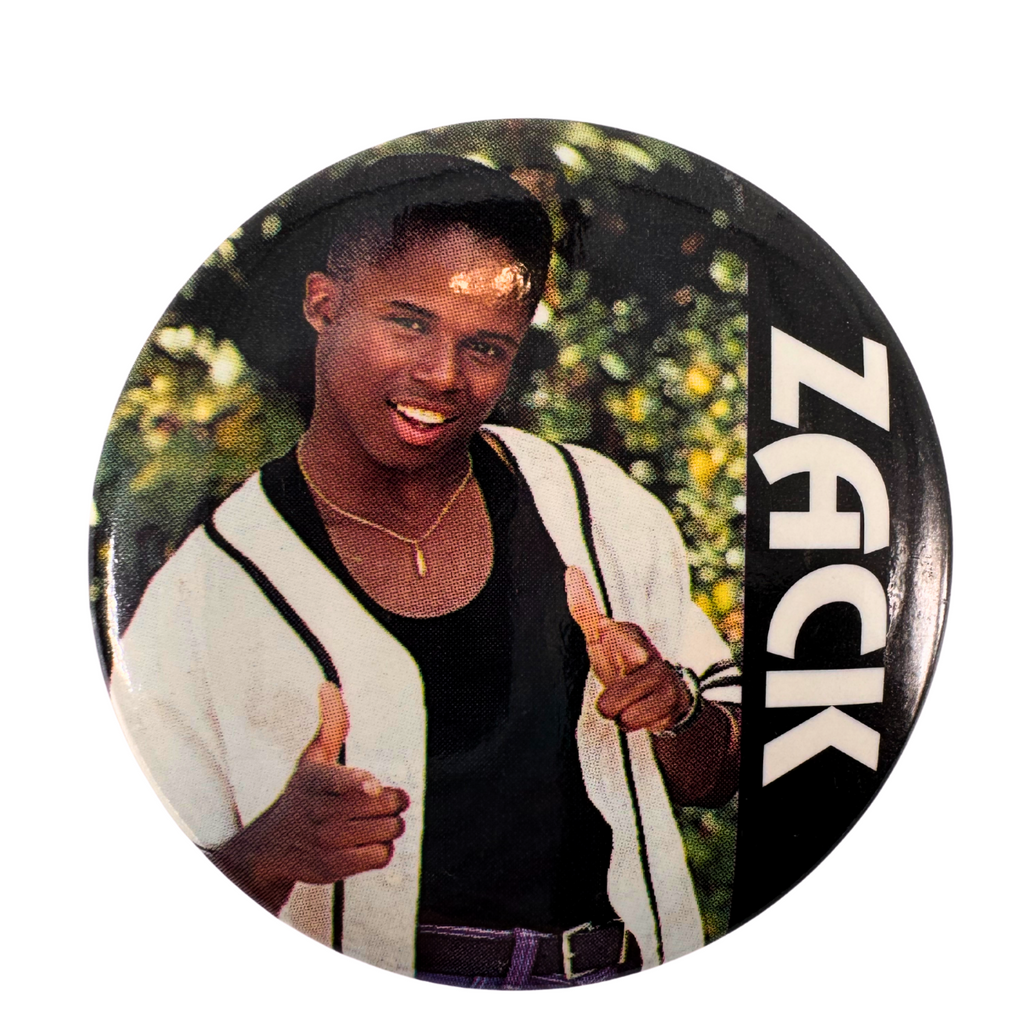 Mighty Morphin Power Rangers - Zach - Button Pin 1.5" - Black - Free Shipping