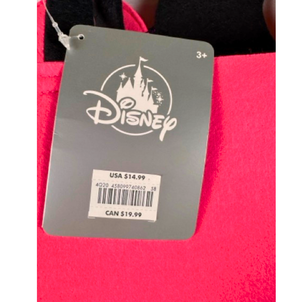 BNWT Disney Minnie Mouse Halloween Candy Treat Glow-in-The-Dark Bag Pink Tote