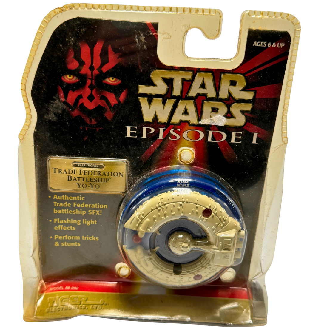 1999 STAR WARS Episode 1 YO-YO Trade Federation Battleship Lights Sound Tiger
