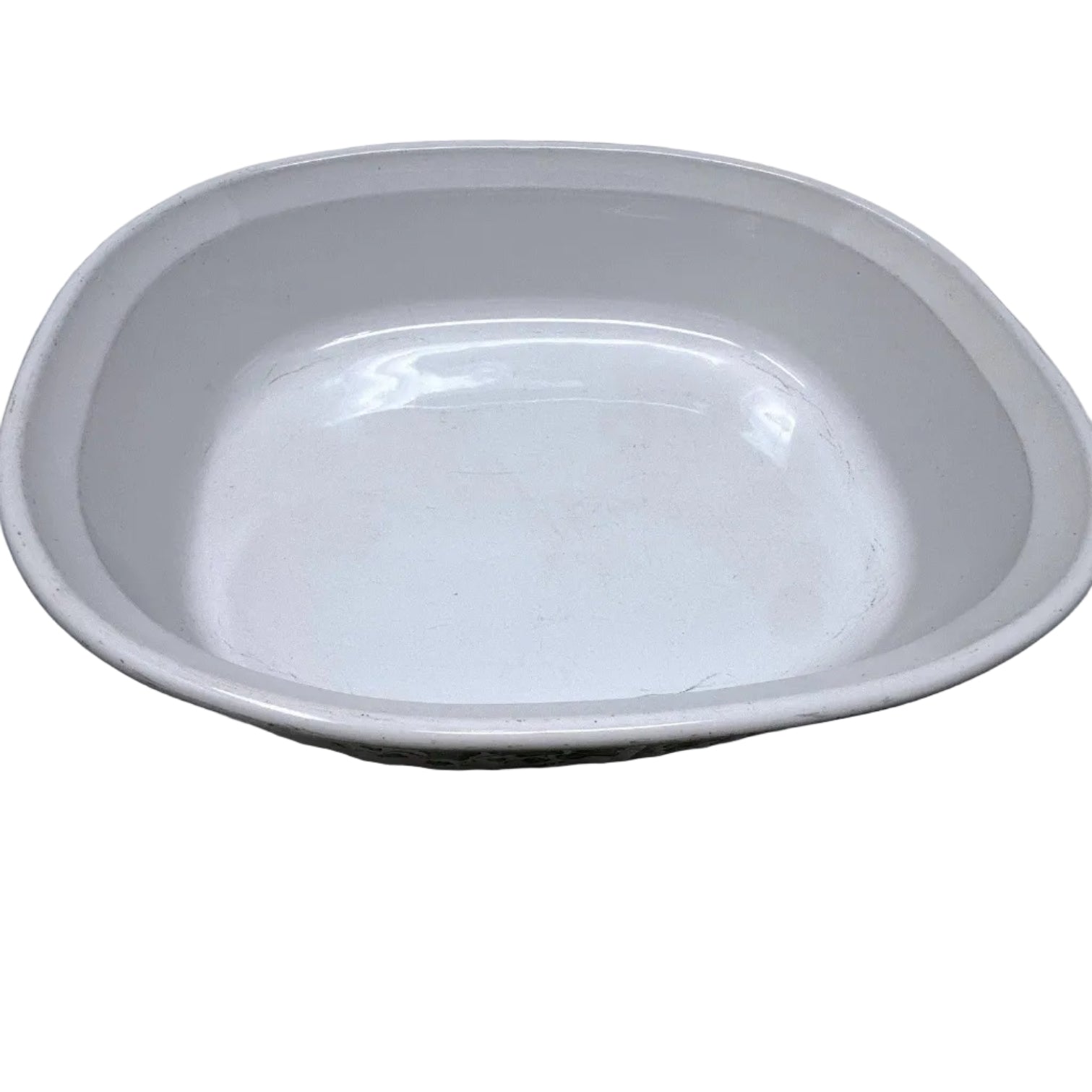 CorningWare French White English Ivy Oval Casserole Dish Ribbed Ceramic Green