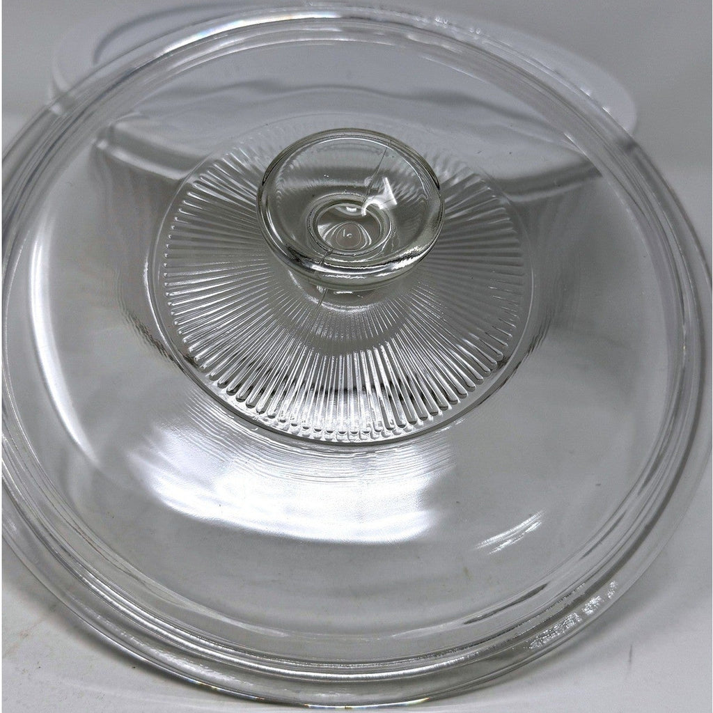 CorningWare French White 2.5 Liter Round Casserole Dish F-1-B with Glass Lid USA