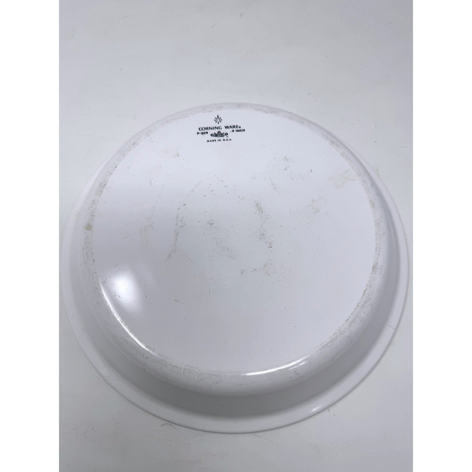 Corning Ware Blue Cornflower 9 Inch Pie Plate P-309 Vintage White Bakeware USA