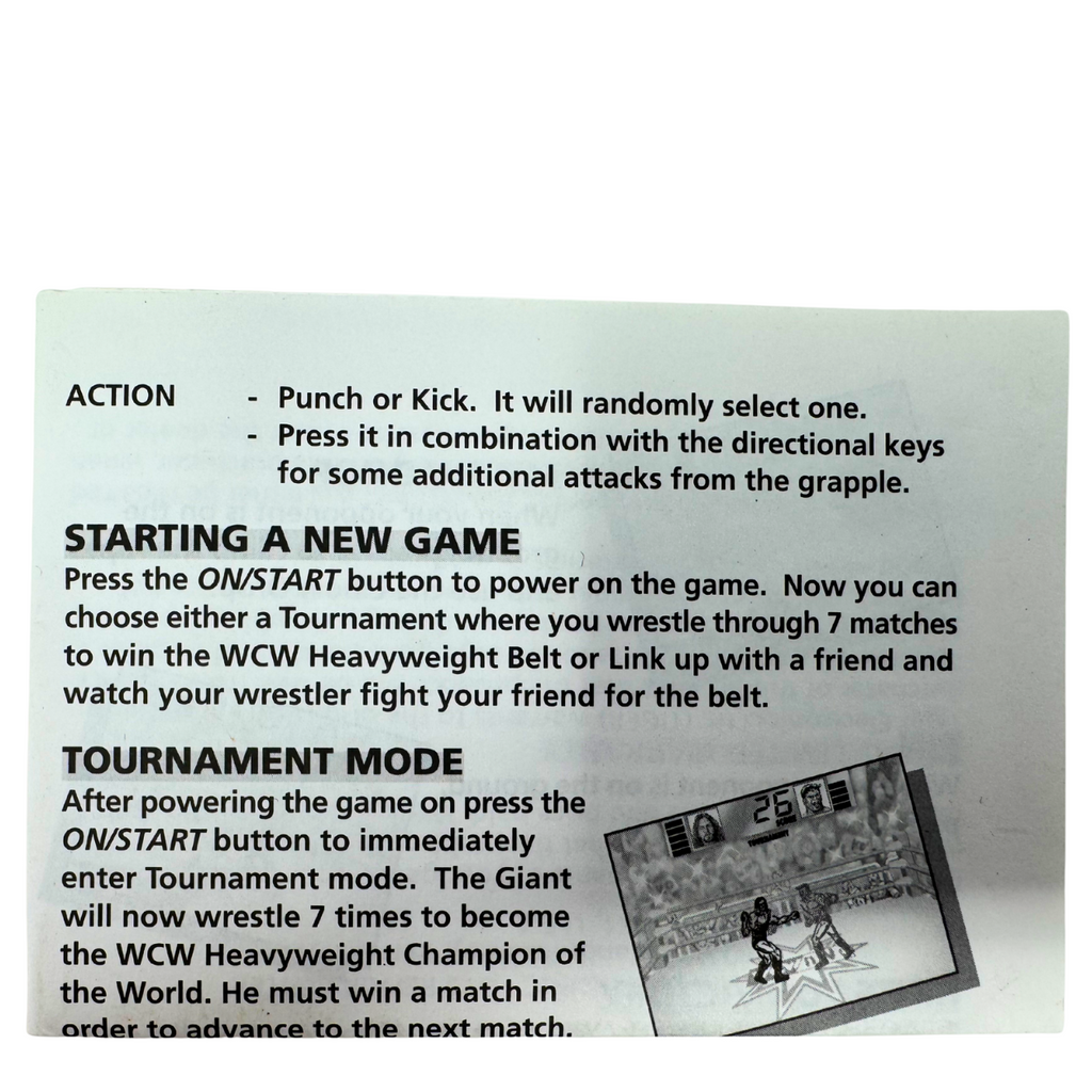 Tiger Electronics 1998 WCW NITRO GIANT Handheld Game - Booklet Only - Free Ship