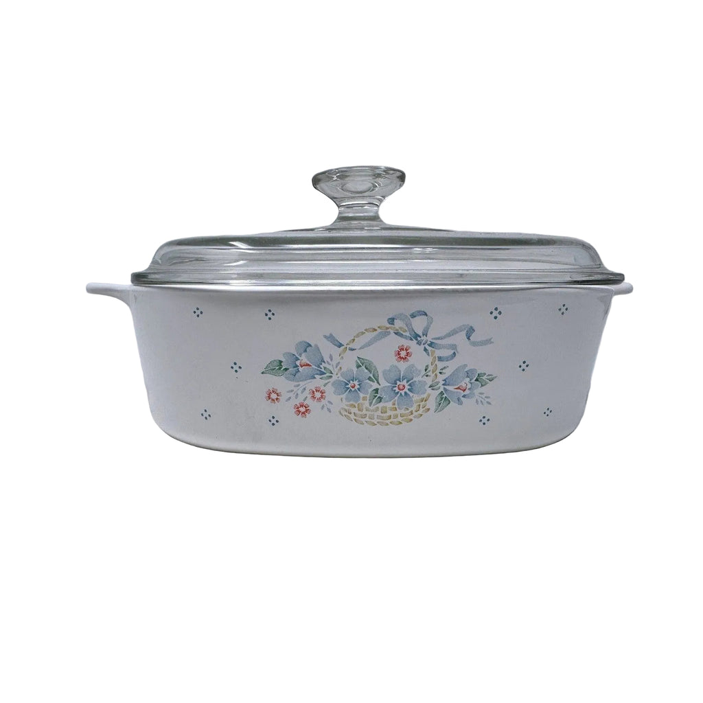 Corning Ware Country Cornflower 2 Liter Casserole Dish with Lid A-2-B Vintage