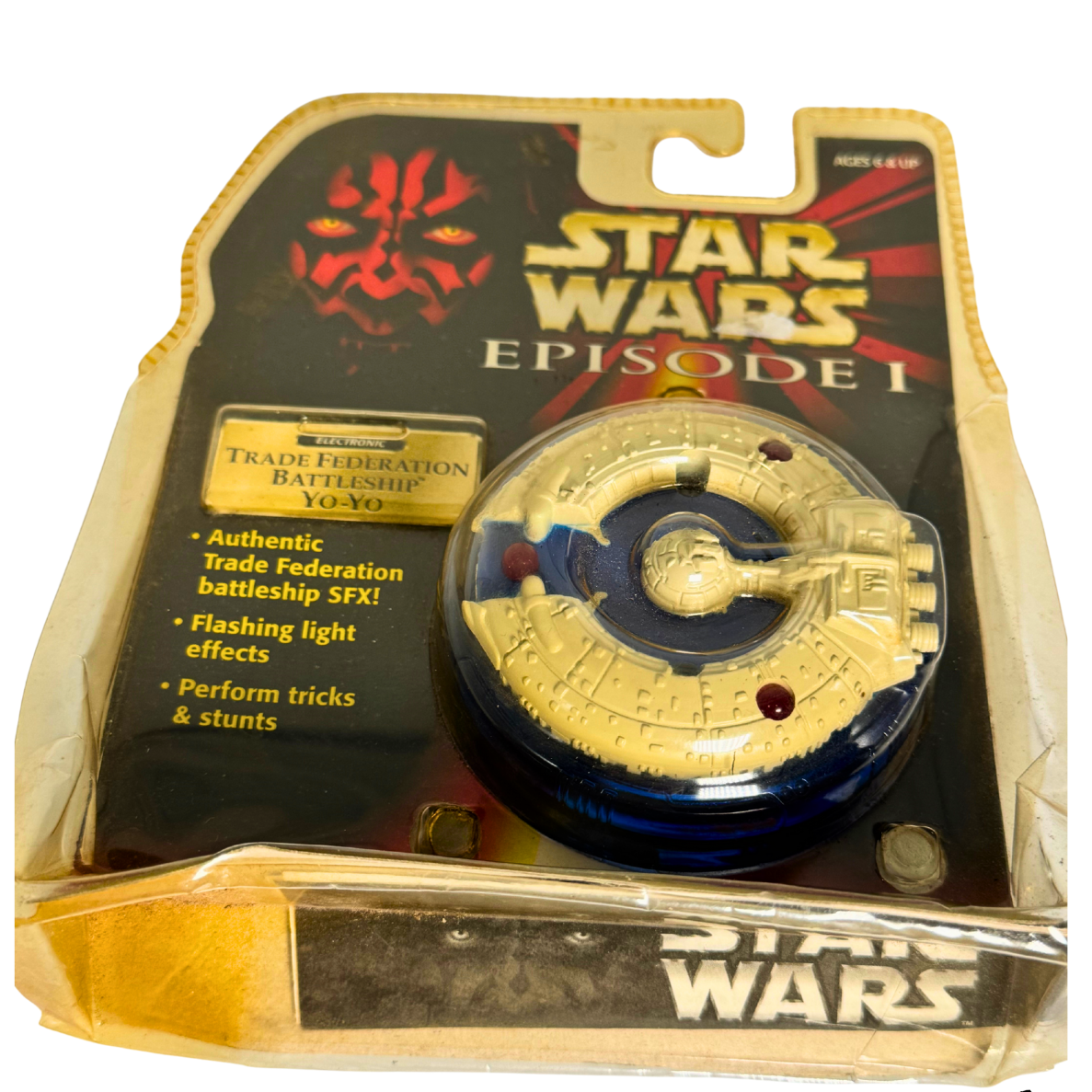 1999 STAR WARS Episode 1 YO-YO Trade Federation Battleship Lights Sound Tiger
