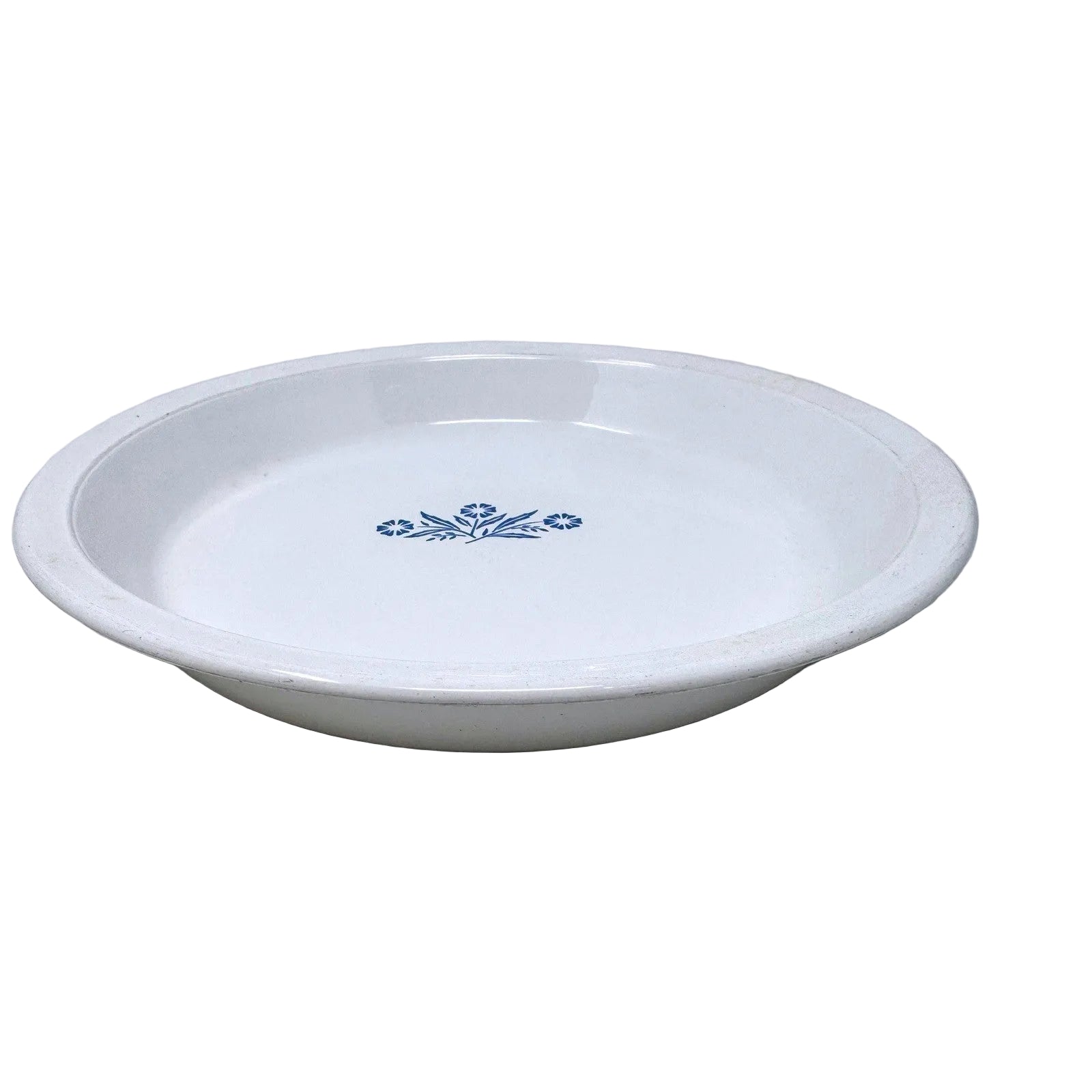 Corning Ware Blue Cornflower 9 Inch Pie Plate P-309 Vintage White Bakeware USA