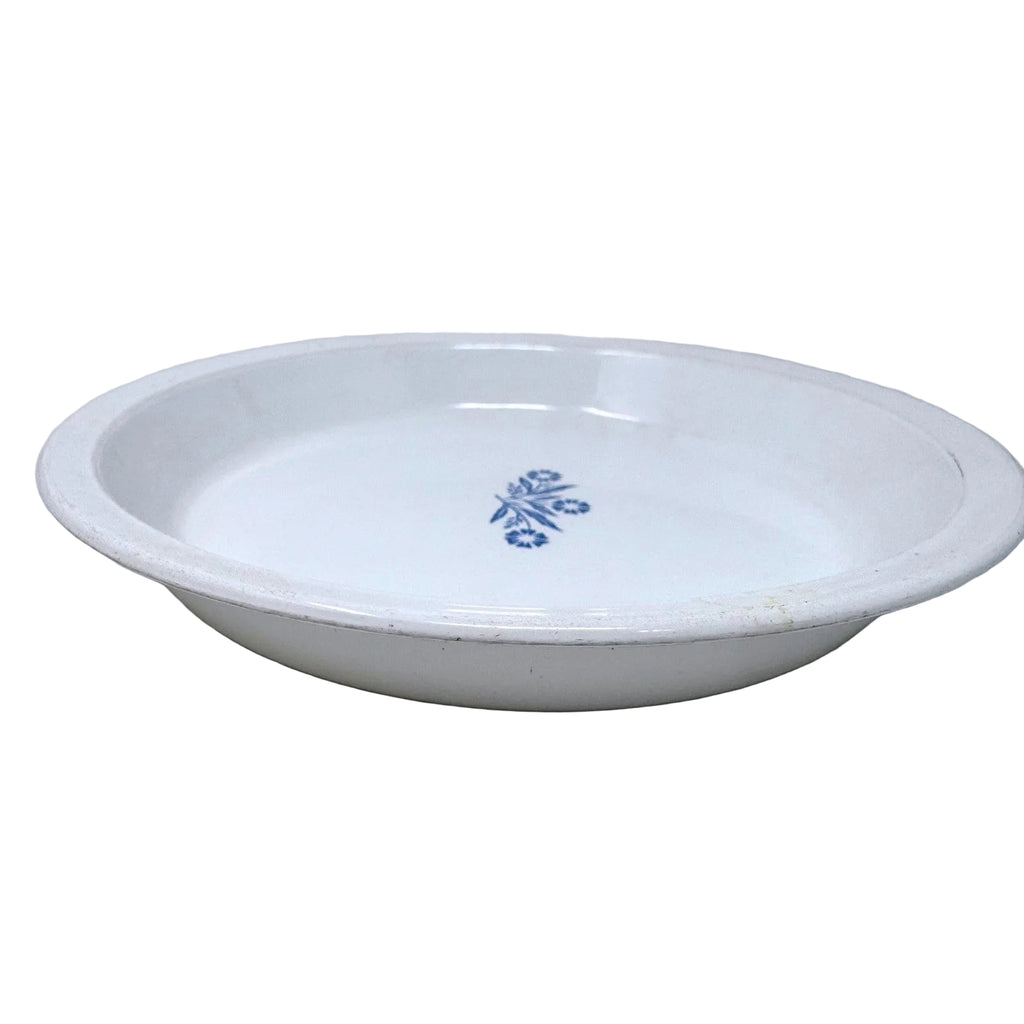 Corning Ware Blue Cornflower 9 Inch Pie Plate P-309 Vintage White Bakeware USA