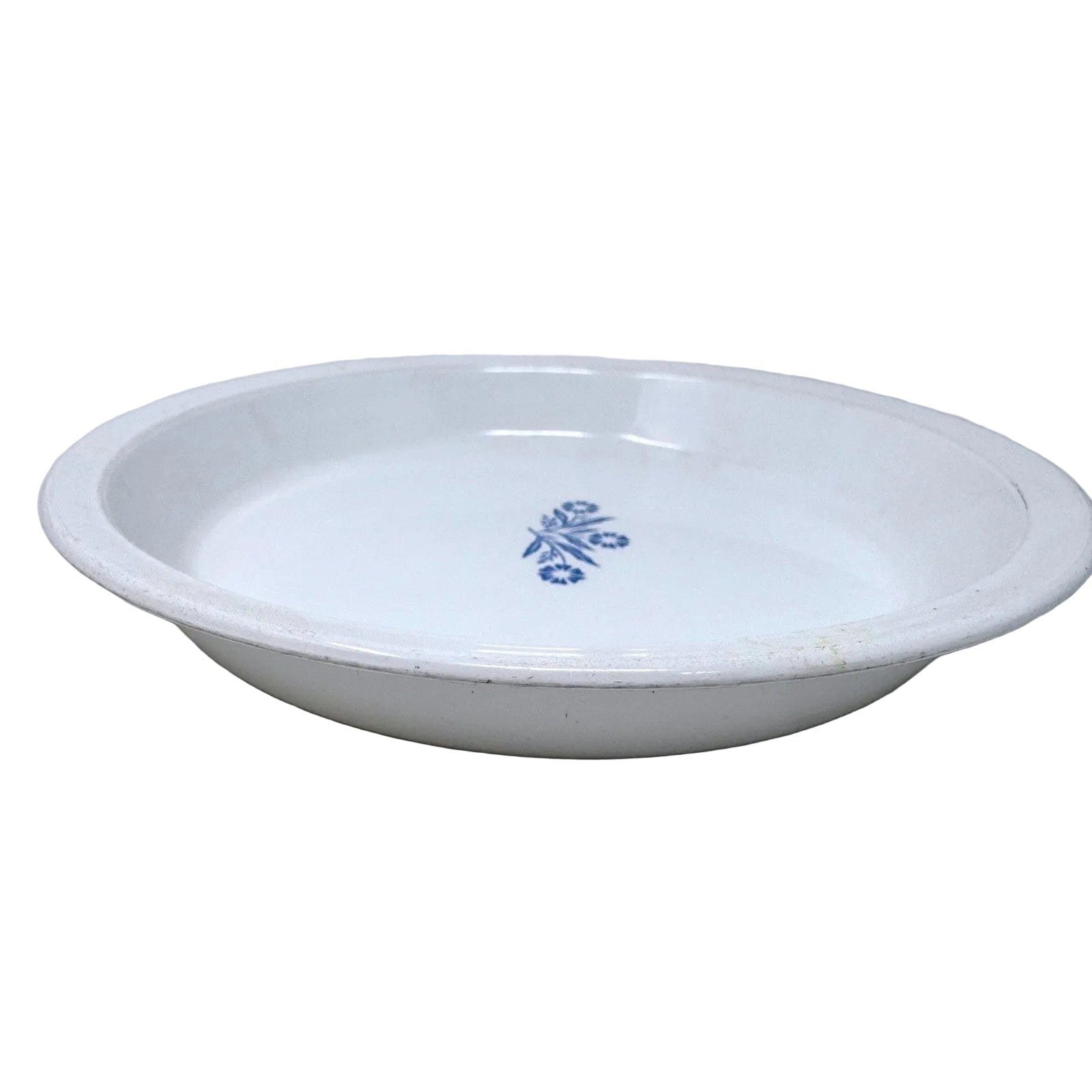Corning Ware Blue Cornflower 9 Inch Pie Plate P-309 Vintage White Bakeware USA