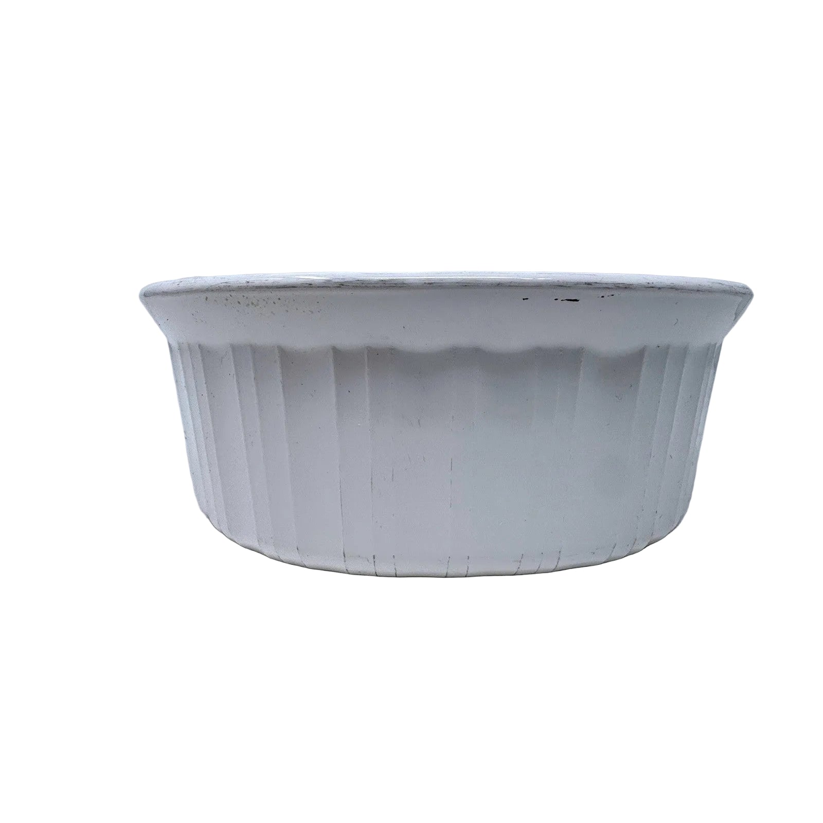 CorningWare French White English Ivy Oval Casserole Dish Ribbed Ceramic Green