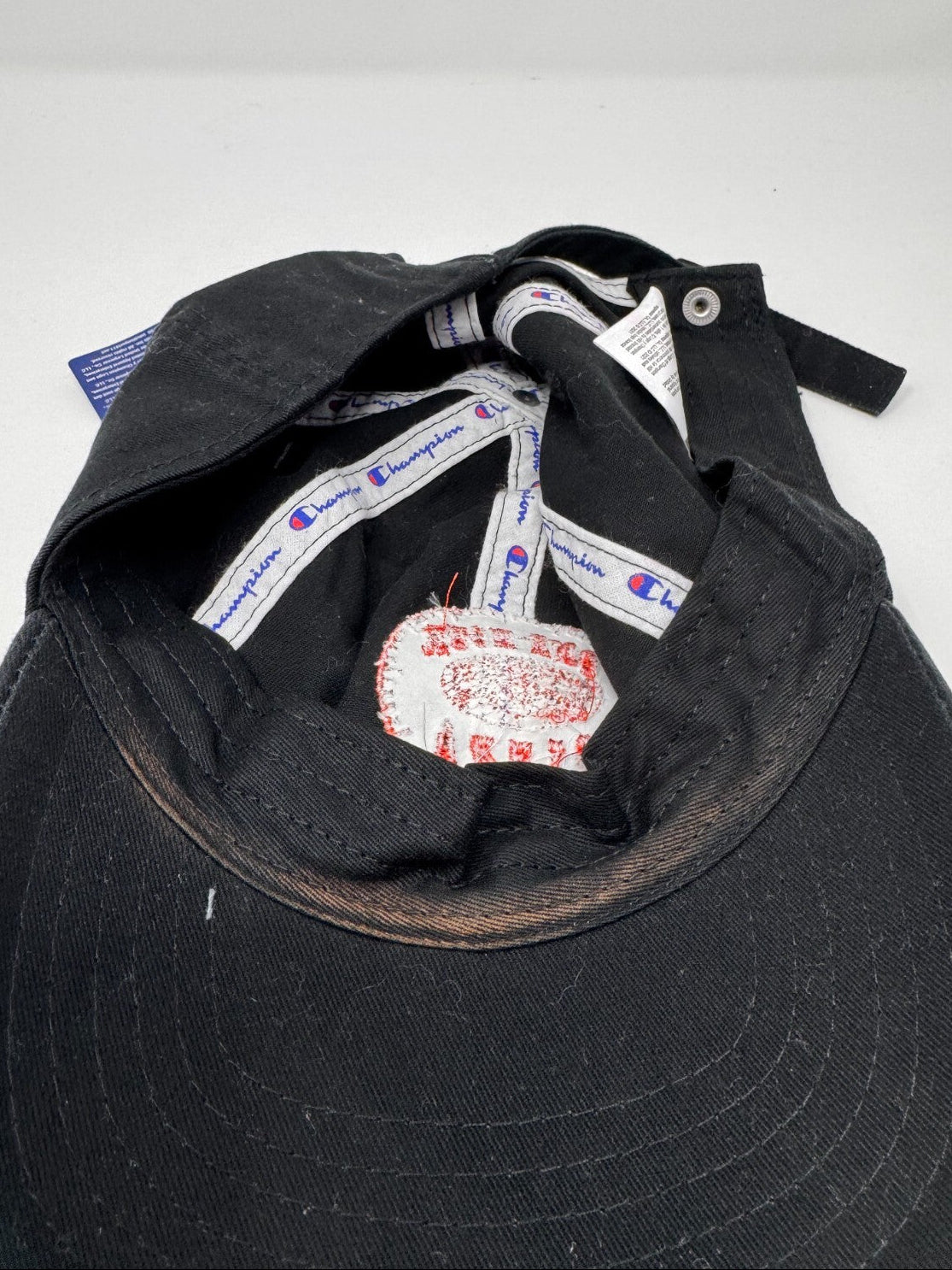 CHAMPION One Hour Pizza One Size Black / Red Embroidered Adjustable Baseball Cap