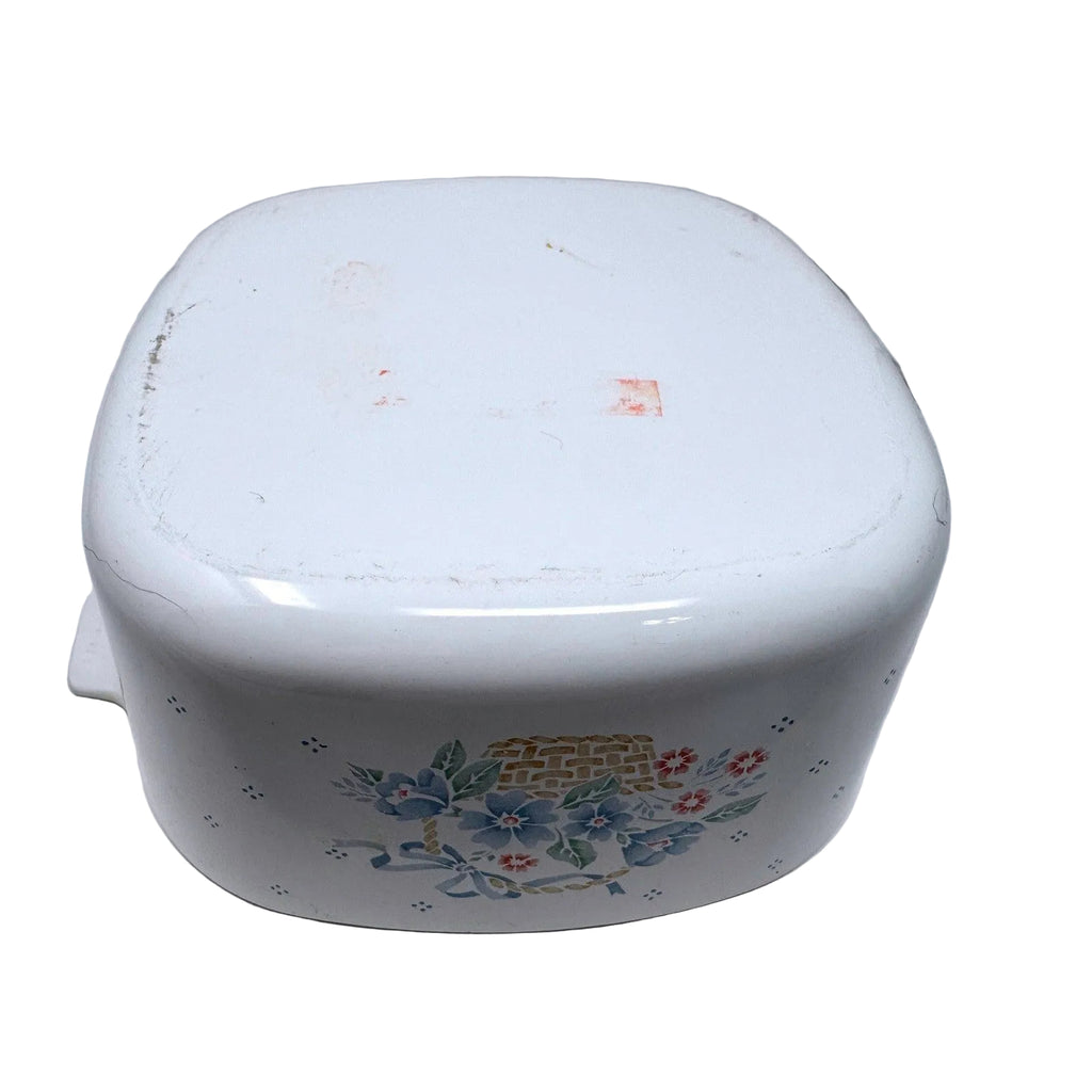 Corning Ware Country Cornflower Casserole Dish with Glass Lid Vintage White Blue