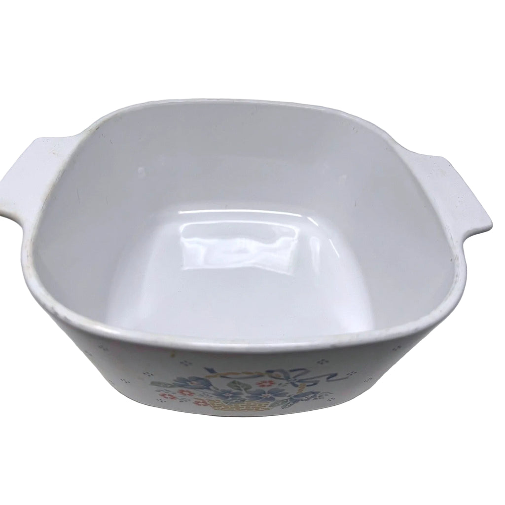 Corning Ware Country Cornflower Casserole Dish with Glass Lid Vintage White Blue