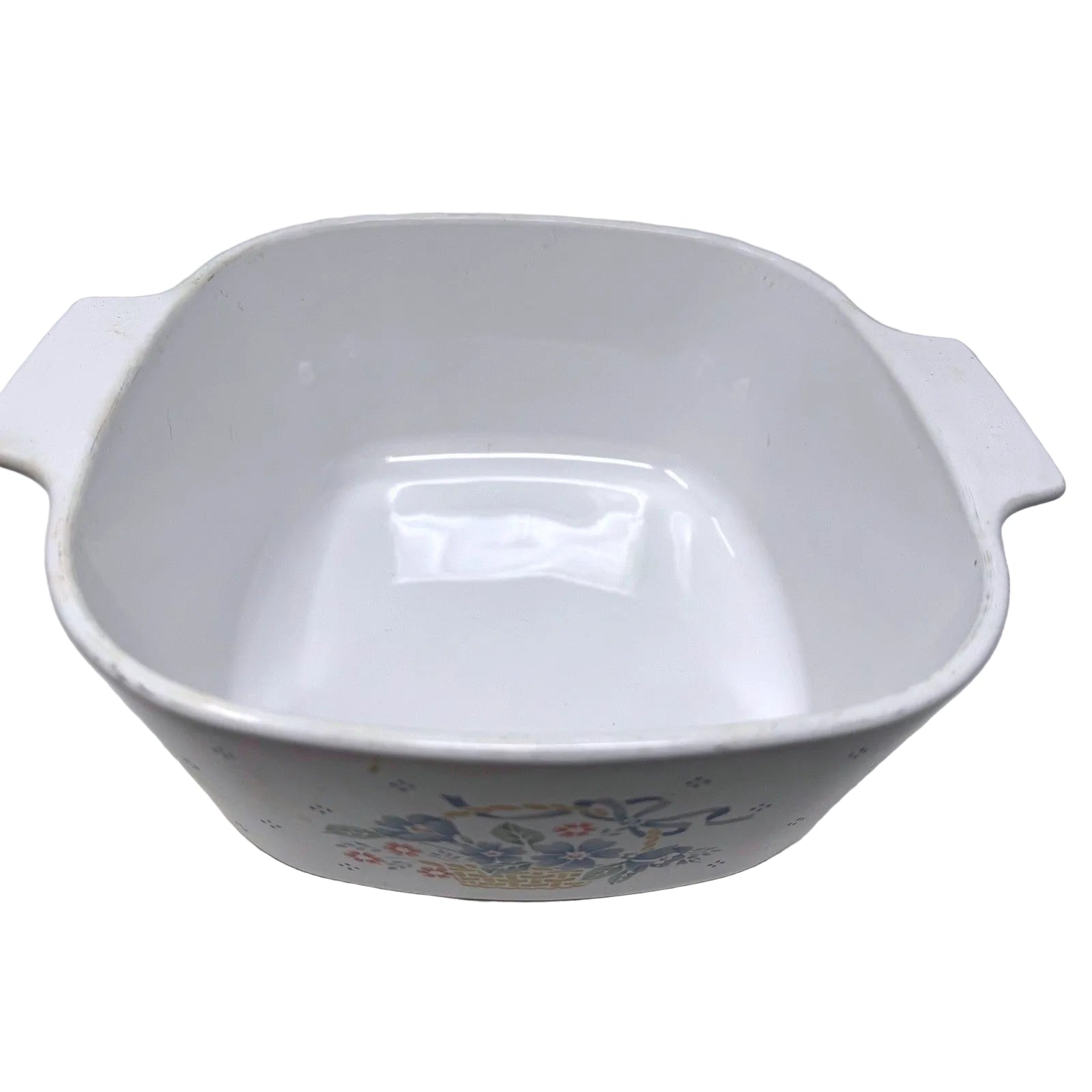 Corning Ware Country Cornflower Casserole Dish with Glass Lid Vintage White Blue