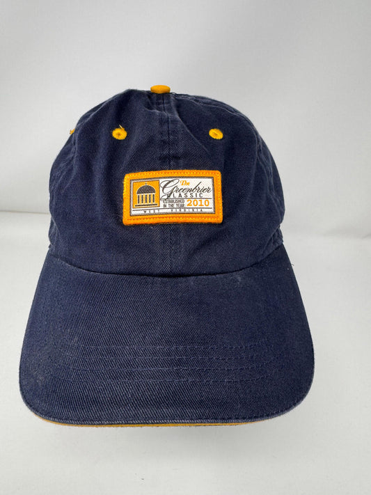 The Greenbrier Classic 2010 Blue and Gold Hat Ahead Golf PGA Tour RARE Fast Ship